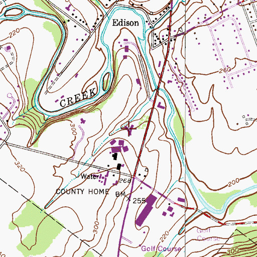 Topographic Map of Bucks County Correctional Facility, PA