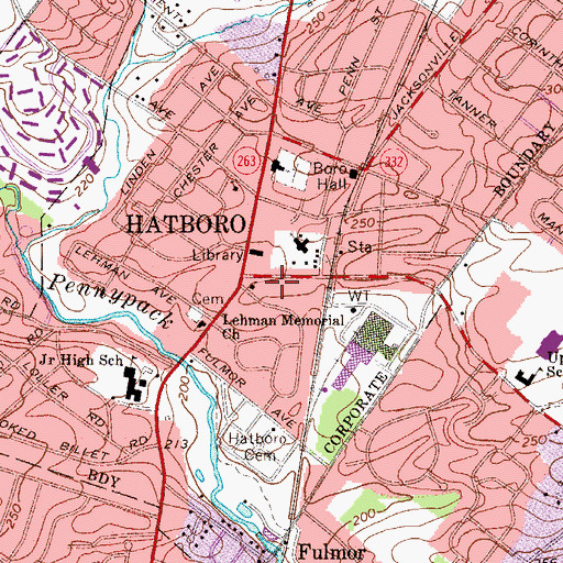 Topographic Map of Church of the Advent Episcopal, PA