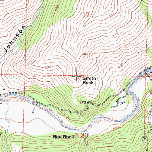 Topographic Map of Smith Rock, CA