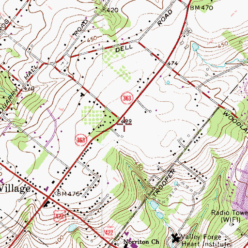 Topographic Map of Church of the Trinity Evangelical Lutheran, PA