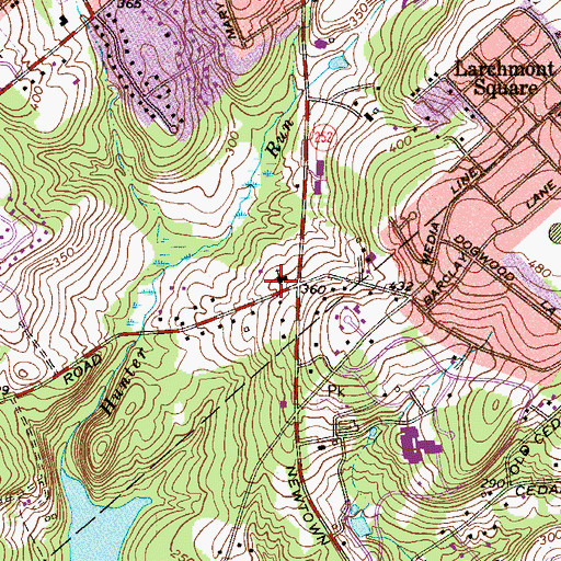 Topographic Map of Church Street Baptist Church, PA
