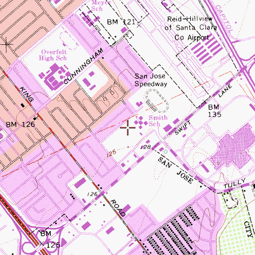 Topographic Map of Katherine R Smith Elementary School, CA