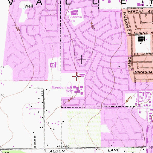 Topographic Map of Smith School, CA