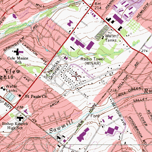 Topographic Map of Coleston, PA