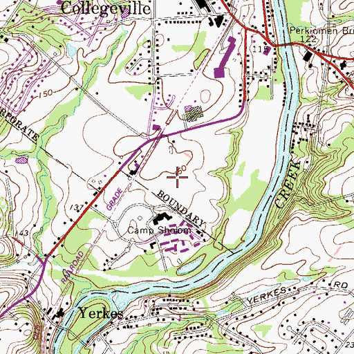 Topographic Map of Collegeville Crossing, PA