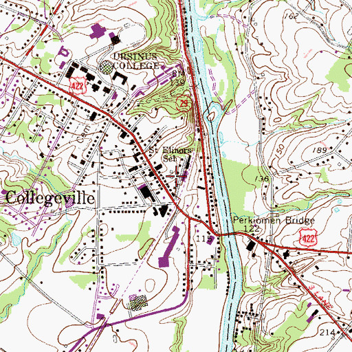 Topographic Map of Collegeville Police Station, PA