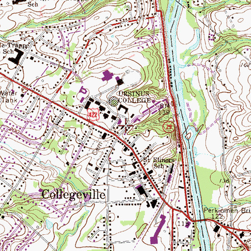 Topographic Map of Collegeville Fire Company - Station 34, PA