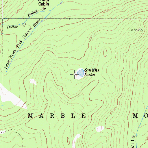 Topographic Map of Smiths Lake, CA