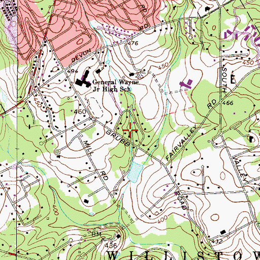 Topographic Map of Colonial Way, PA
