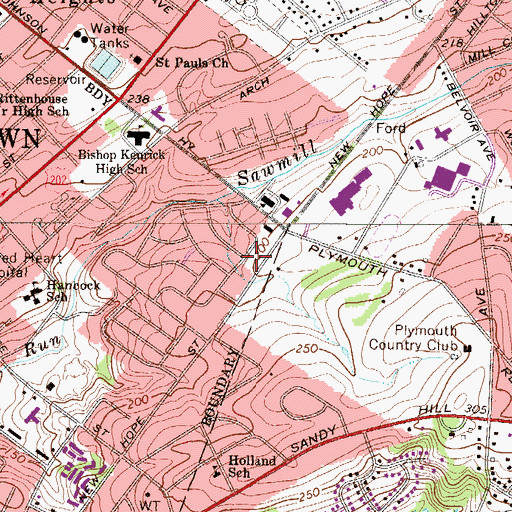 Topographic Map of Commonwealth Office Camp, PA