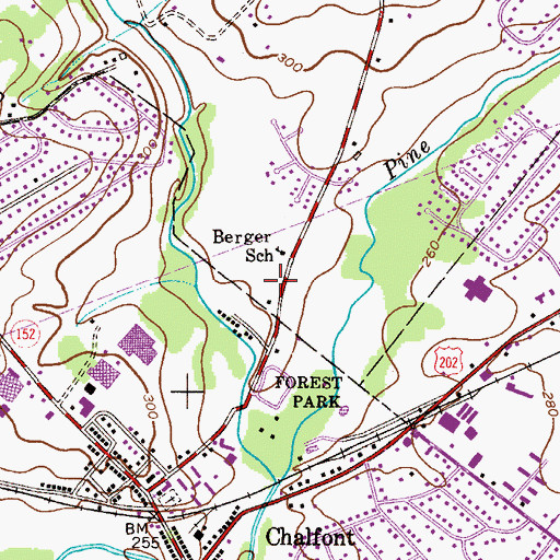 Topographic Map of Chalfont Emergency Medical Services, PA