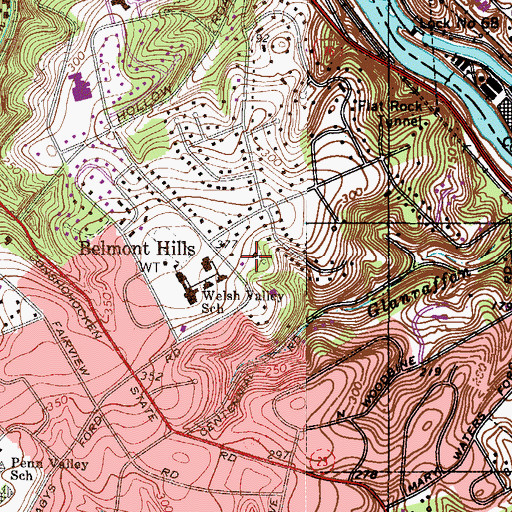 Topographic Map of Concord Beth Am, PA