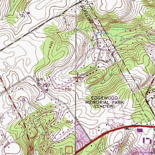 Topographic Map of Concord Chase, PA
