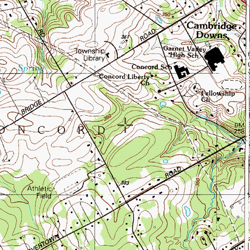 Topographic Map of Concord Hunt, PA