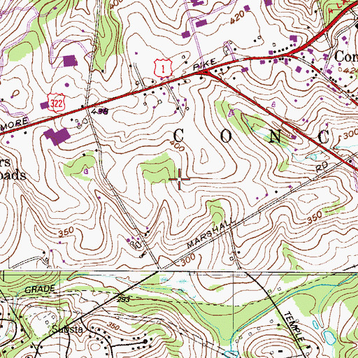 Topographic Map of Concord Interplex Business Center, PA