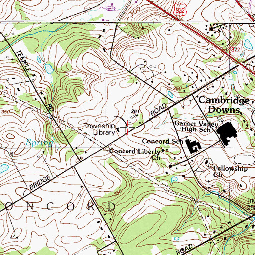Topographic Map of Concord Township Building, PA