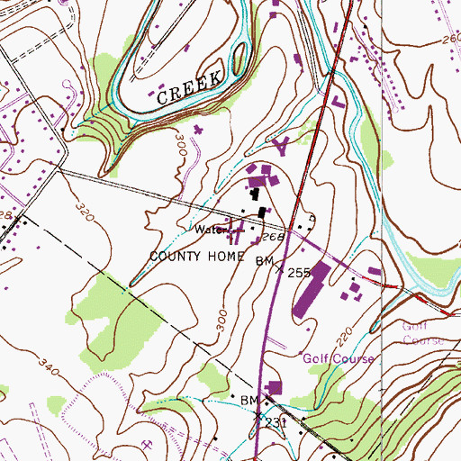 Topographic Map of Bucks County Water and Sewer Authority, PA