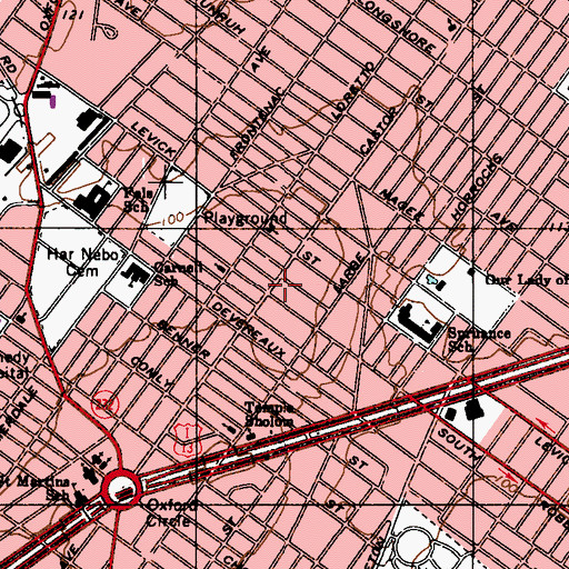 Topographic Map of Bushrod Branch Library Free Library of Philadelphia, PA