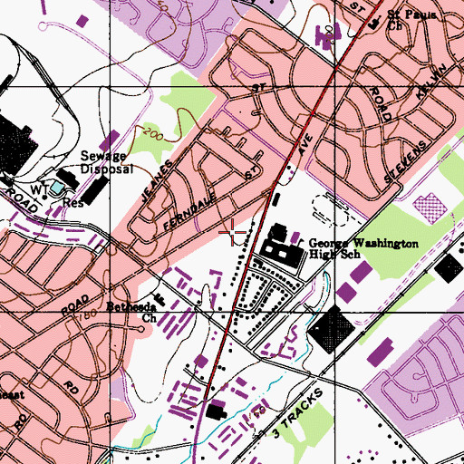 Topographic Map of Bustleton Avenue Branch Library Free Library of Philadelphia, PA