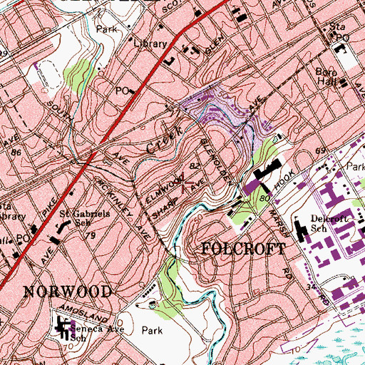 Topographic Map of Californian, PA