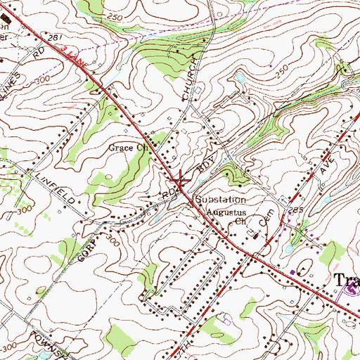 Topographic Map of Calvary Fellowship Church, PA