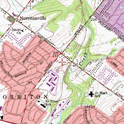 Topographic Map of Calvert Hurdle Park, PA