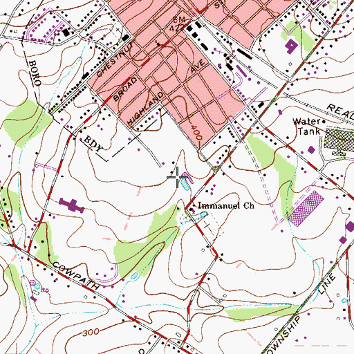 Topographic Map of Cambridge Reserve, PA