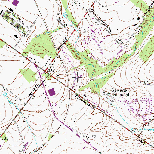 Topographic Map of Cardinal Hollow, PA