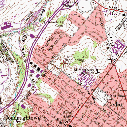 Topographic Map of Cardinal View, PA