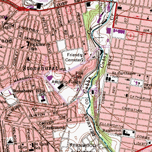 Topographic Map of Cardington - Stonehurst Fire Company Station 36, PA