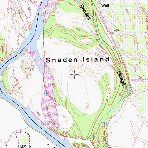 Topographic Map of Snaden Island, CA
