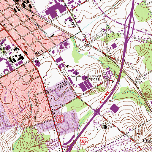 Topographic Map of Carter Industrial Park, PA