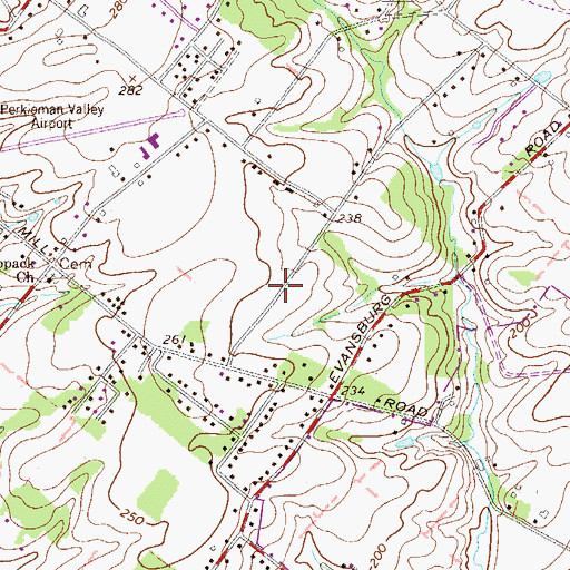 Topographic Map of Cassel Mill Farms, PA