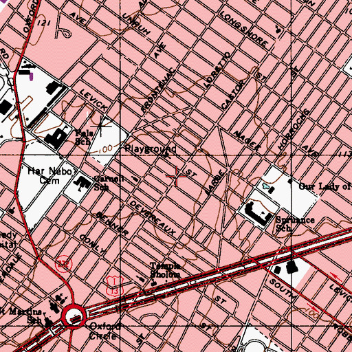 Topographic Map of Castor Post Office, PA