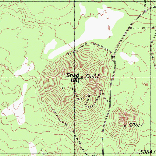 Topographic Map of Snag Hill, CA