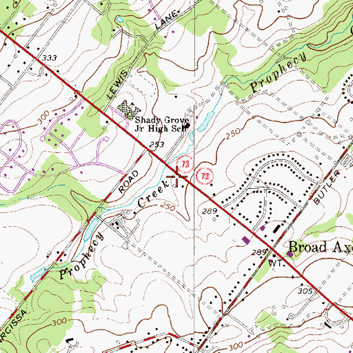 Topographic Map of Centre Square Fire Company Station 33B, PA