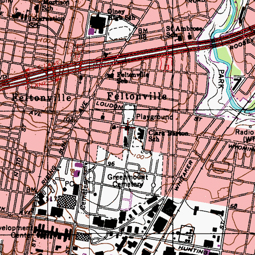 Topographic Map of Central East Middle School, PA