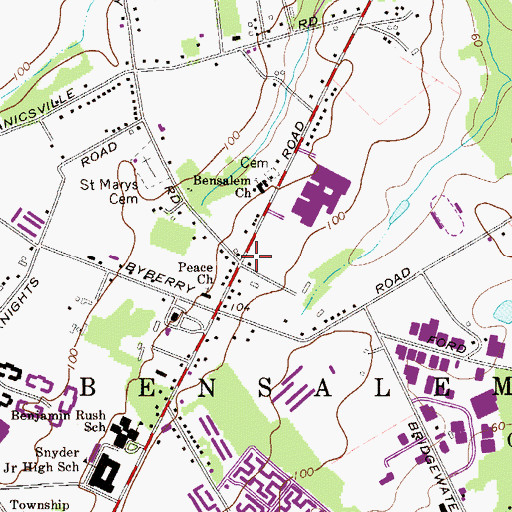 Topographic Map of Centre Plaza Shopping Center, PA