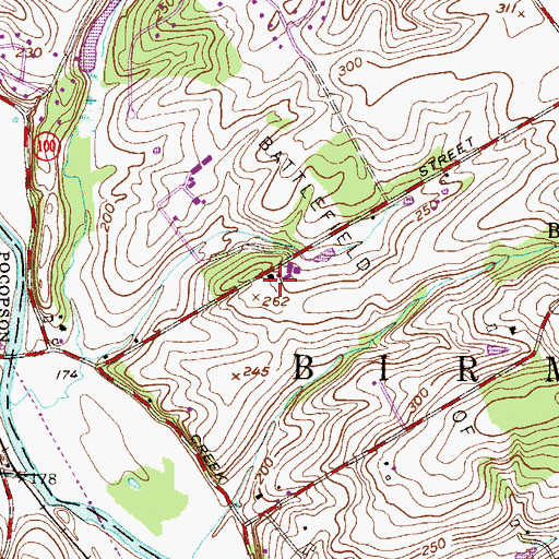 Topographic Map of Century Farms, PA
