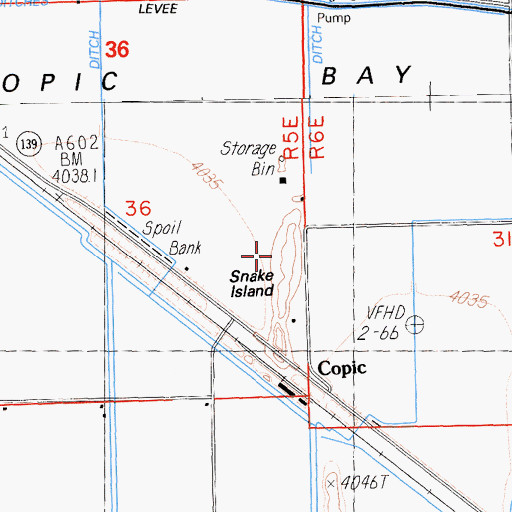 Topographic Map of Snake Island, CA