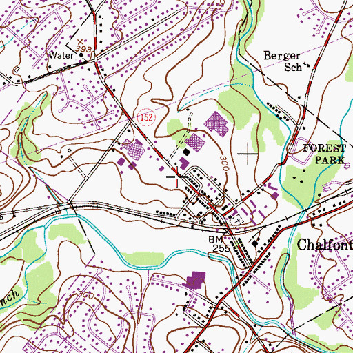 Topographic Map of Chalfont Post Office, PA