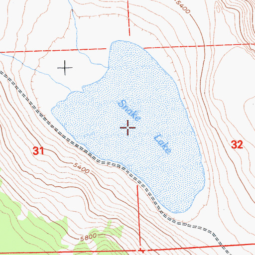 Topographic Map of Snake Lake, CA
