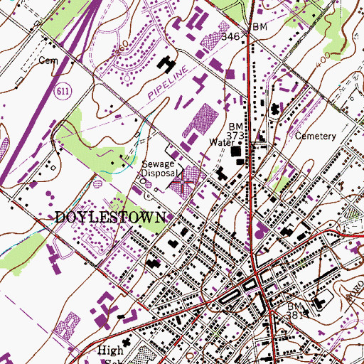 Topographic Map of Chapman Shopping Center, PA