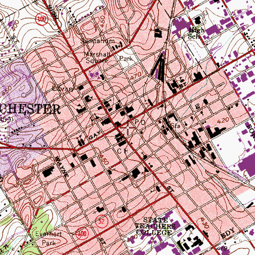 Topographic Map of Chester County Chamber of Commerce, PA