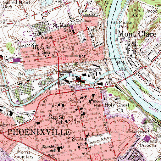 Topographic Map of Chester County District Justice Court, PA