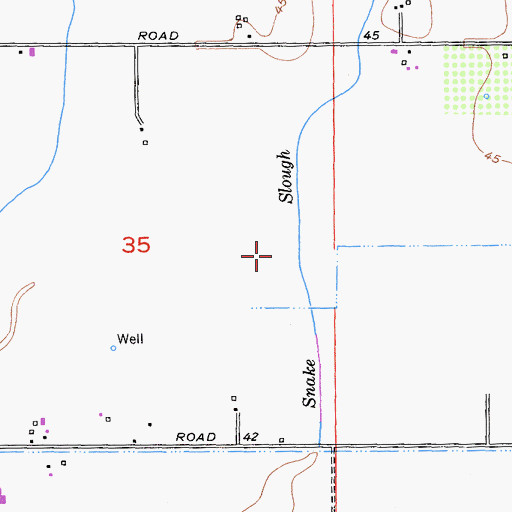 Topographic Map of Snake Slough, CA