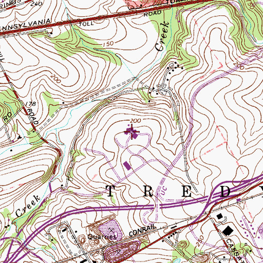 Topographic Map of Chesterbrook Academy, PA