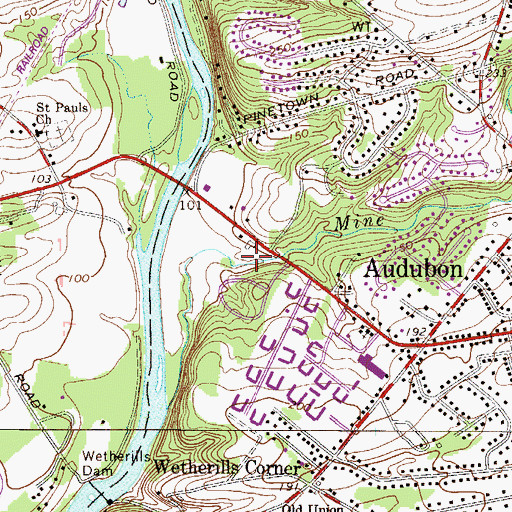 Topographic Map of Chesterbrook Academy, PA