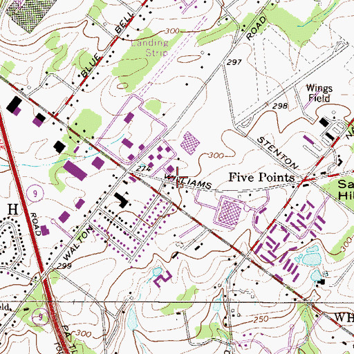 Topographic Map of Chesterbrook Academy, PA
