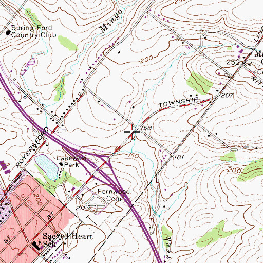 Topographic Map of Chesterbrook Academy, PA